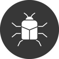 Stag Beetle Glyph Inverted Icon vector