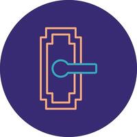 Door Handle Line Two Color Circle Icon vector