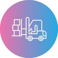 Forklift Line Gradient Circle Icon vector