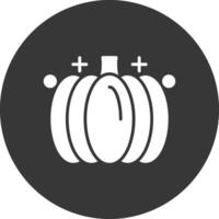 icono de glifo de calabaza invertido vector