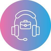 Support Line Gradient Circle Icon vector