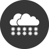 nieve glifo invertido icono vector
