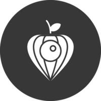 Physalis Glyph Inverted Icon vector