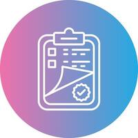 Clipboard Line Gradient Circle Icon vector