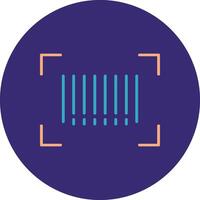 Bar Code Line Two Color Circle Icon vector