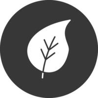 Leaf Glyph Inverted Icon vector
