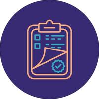 Clipboard Line Two Color Circle Icon vector