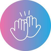 High Five Line Gradient Circle Icon vector