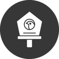 Bird House Glyph Inverted Icon vector