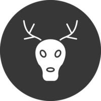 ciervo glifo invertido icono vector