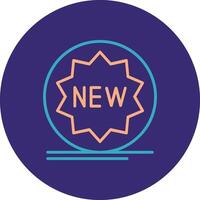 New Tag Line Two Color Circle Icon vector