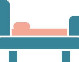 Bed Glyph Two Color Icon vector