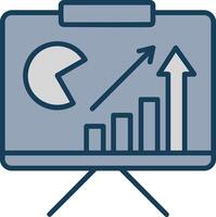 Bar Analytics Line Filled Grey Icon vector