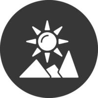 Sun Glyph Inverted Icon vector