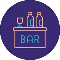 Bar Line Two Color Circle Icon vector