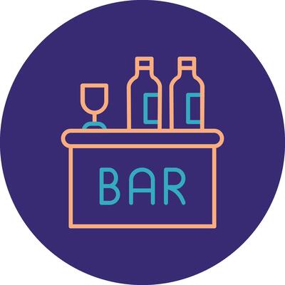 Bar Line Two Color Circle Icon