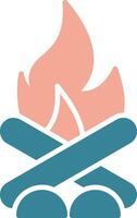 Bonfire Glyph Two Color Icon vector