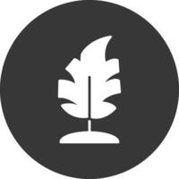 Monstera Leaf Glyph Inverted Icon vector