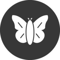 Butterfly Glyph Inverted Icon vector