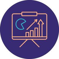 Bar Analytics Line Two Color Circle Icon vector