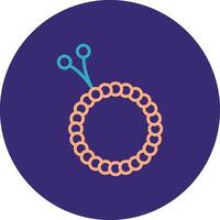 Beads Line Two Color Circle Icon vector