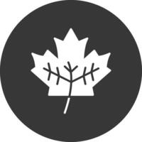 Leaf Glyph Inverted Icon vector