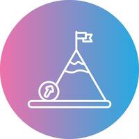 roca línea degradado circulo icono vector