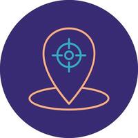 Geo Targeting Line Two Color Circle Icon vector