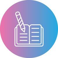 Homework Line Gradient Circle Icon vector