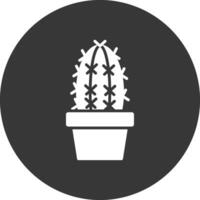 Cactus Glyph Inverted Icon vector