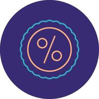 Discount Line Two Color Circle Icon vector