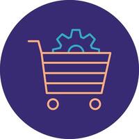 E-commerce Solution Line Two Color Circle Icon vector