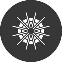 Spider Web Glyph Inverted Icon vector