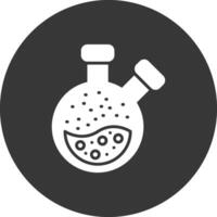 Flask Glyph Inverted Icon vector