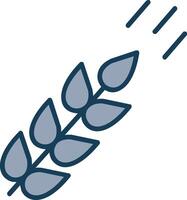 Wheat Line Filled Grey Icon vector