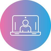 Laptop Line Gradient Circle Icon vector