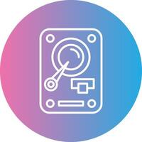 Hard Disk Drive Line Gradient Circle Icon vector