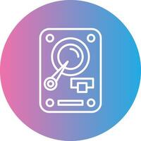 Hard Disk Drive Line Gradient Circle Icon vector