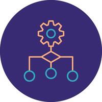 Algorithm Line Two Color Circle Icon vector