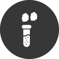 Test Tube Glyph Inverted Icon vector