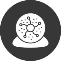Plasma Ball Glyph Inverted Icon vector