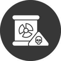 Nuclear Danger Glyph Inverted Icon vector