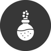 Flask Glyph Inverted Icon vector