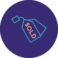 Sold Line Two Color Circle Icon vector