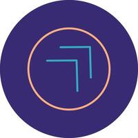 Chevron Line Two Color Circle Icon vector