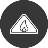 Warning Sign Glyph Inverted Icon vector