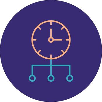Time Optimization Line Two Color Circle Icon vector