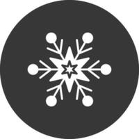 icono de glifo de copo de nieve invertido vector