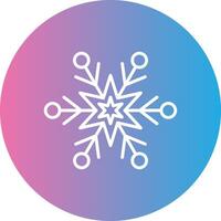 copo de nieve línea degradado circulo icono vector