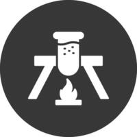 Flask Glyph Inverted Icon vector